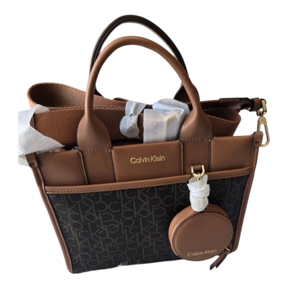 Calvin Klein Brown and Brown Women's Bag - Picture 1 of 11